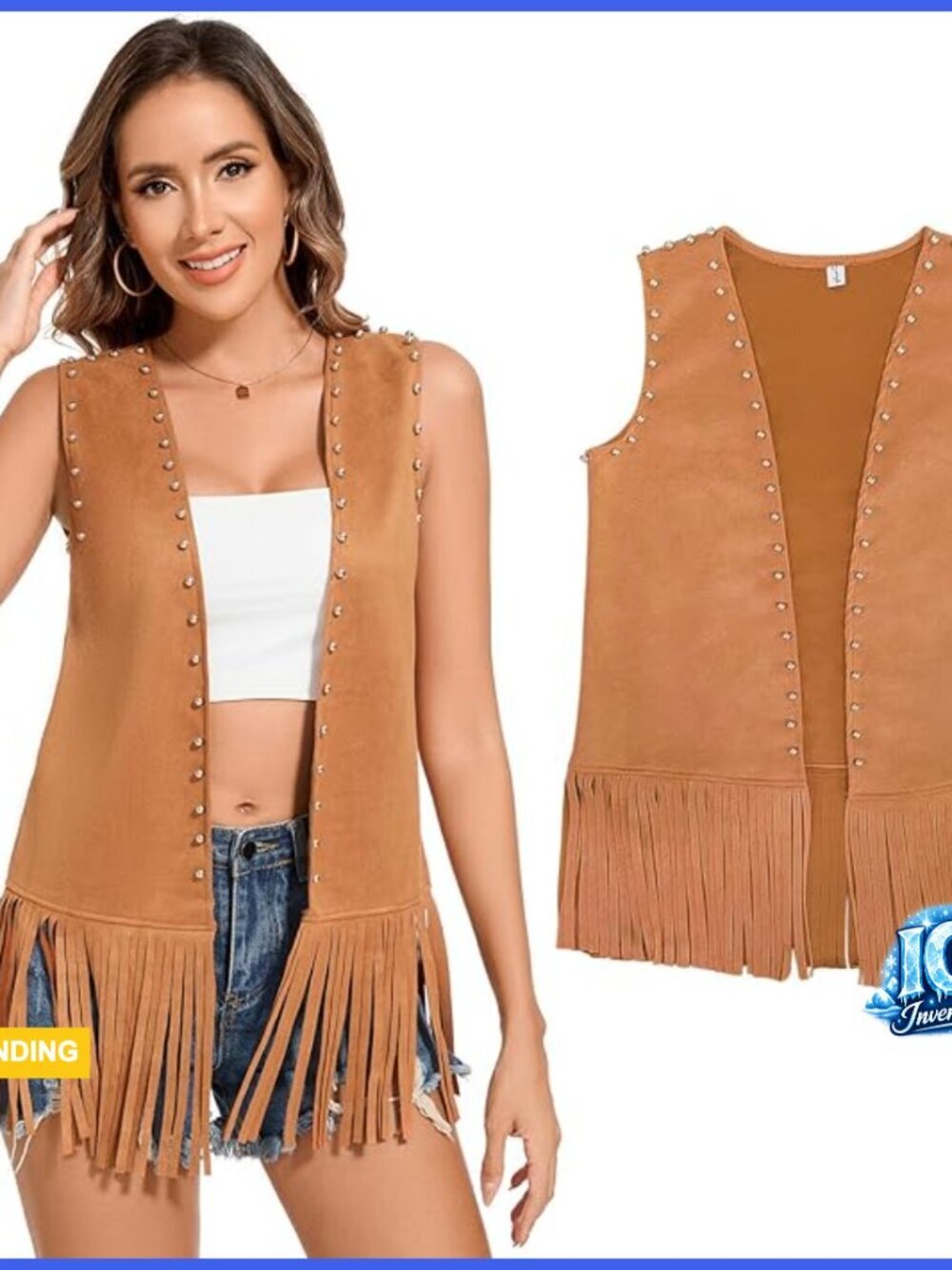 Faux Leather Tassel Fringe Vest Sleeveless Western Cowgirl Hippie